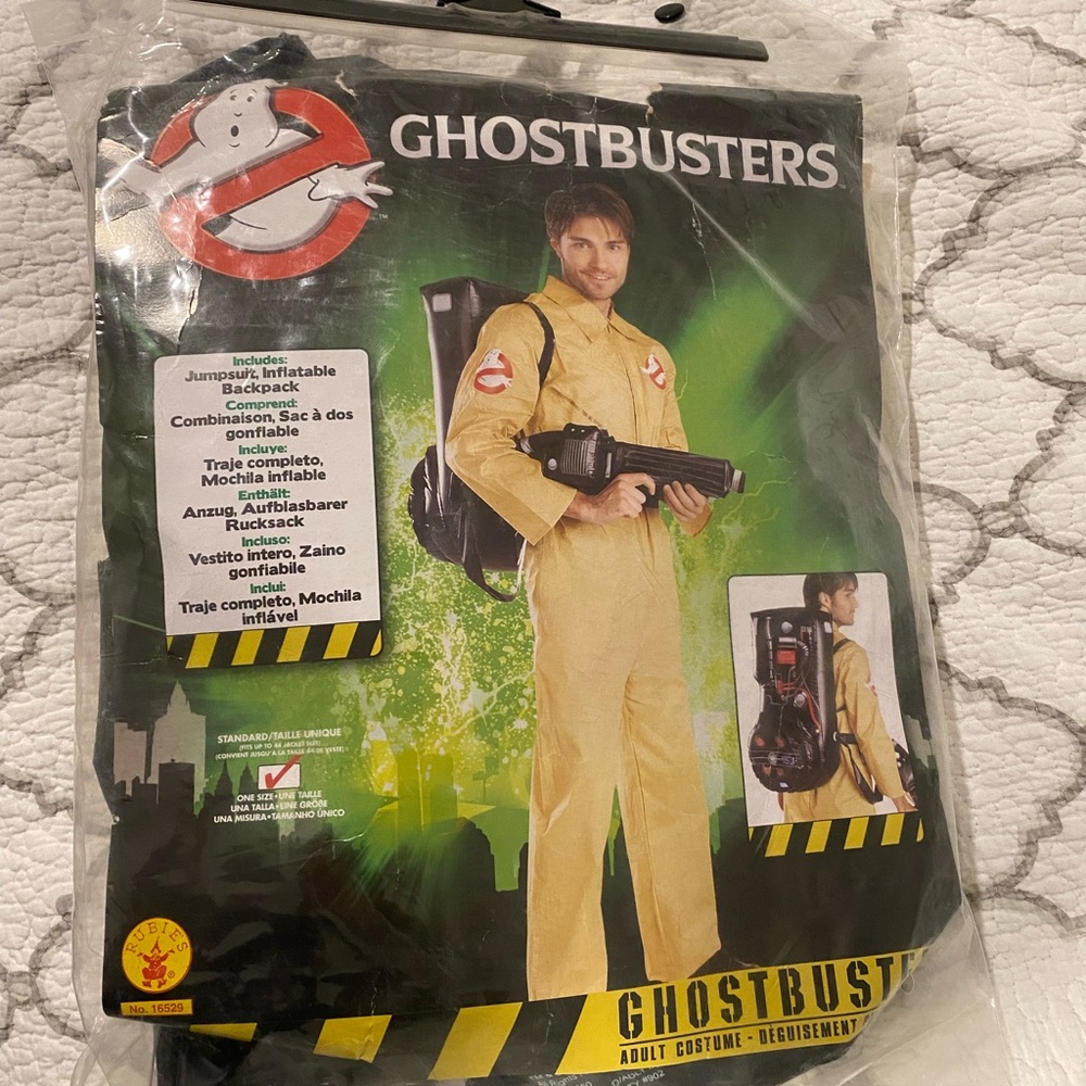 Mens “one size” ghostbuster costume. Proton pack included